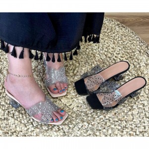 صندل پاشنه شیشه ای کد 980