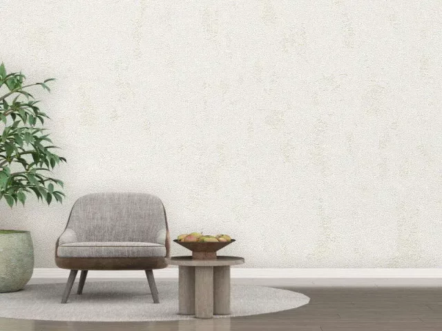 کاغذ دیواری هاش دو او H2O طرح ساده کرم / کد 904C