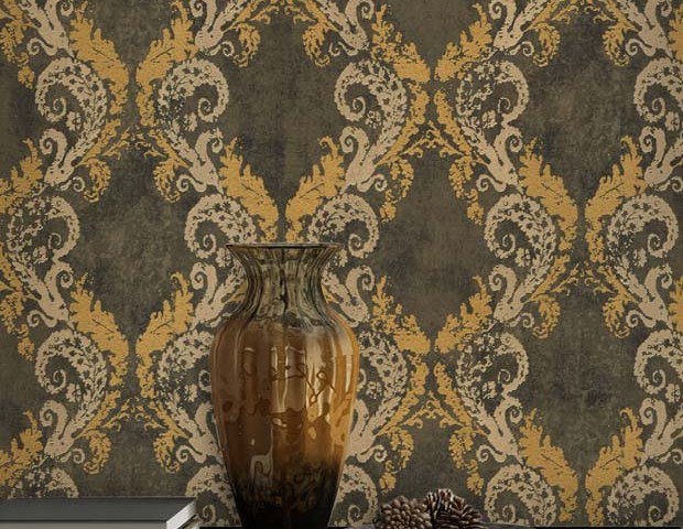 کاغذ دیواری هیدروژن طرح داماسک قوارهای کد ۵۰۵۶