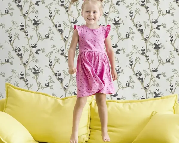 کاغذ دیواری کودک طرح پاندای درختی | سبز کد 12117  PAMPOO ALBUM