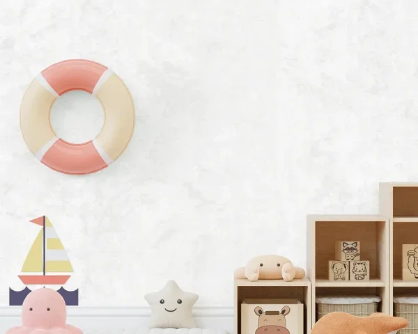 کاغذ دیواری کودک طرح ساده | سفید کد 12106