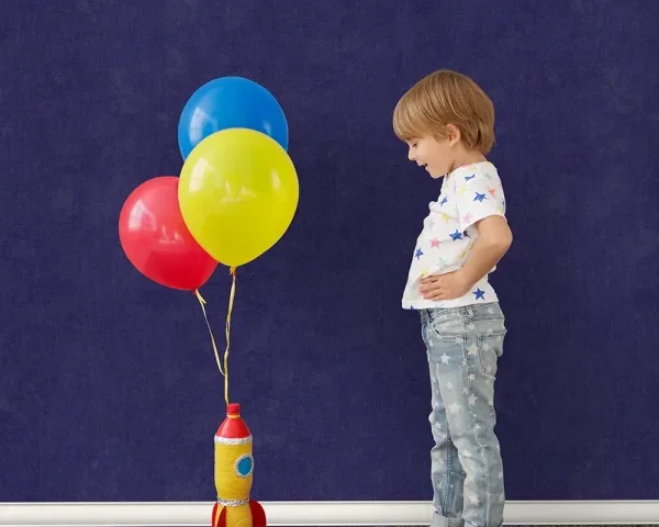 کاغذ دیواری کودک طرح ساده | سرمه‌ای کد 12102