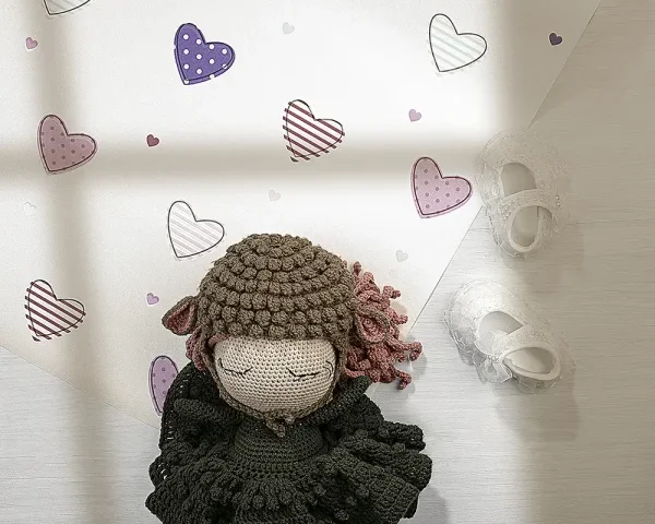 کاغذ دیواری کودک طرح قلب‌های رنگی کد 12098