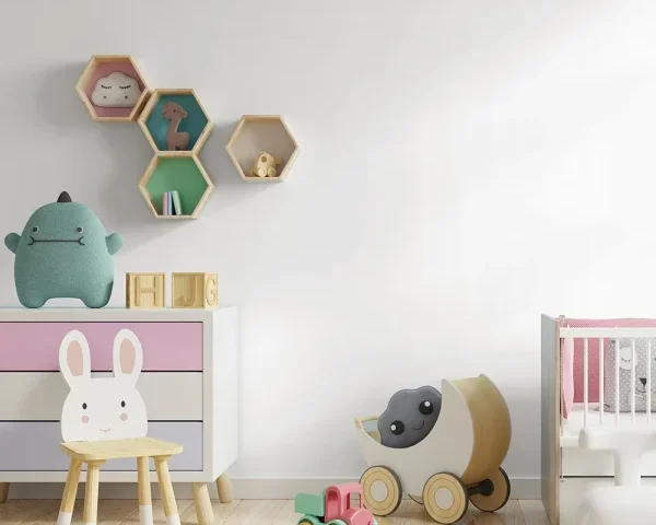 کاغذ دیواری کودک طرح ساده | سفید کد 12093