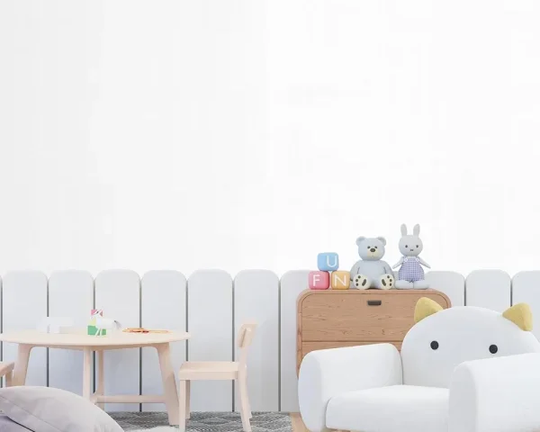 کاغذ دیواری کودک طرح ساده | سفید کد 12090