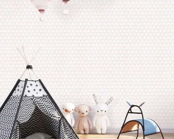 کاغذ دیواری کودک طرح قلب | صورتی کد 12088