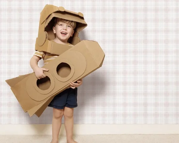 کاغذ دیواری کودک طرح چهارخونه | صورتی کد 12087