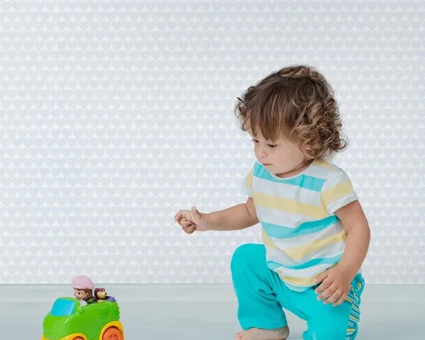 کاغذ دیواری کودک طرح قلب | آبی / سفید کد 12080