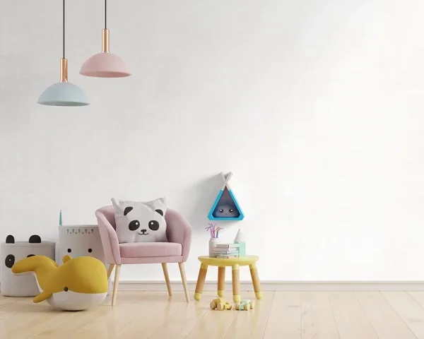 کاغذ دیواری کودک طرح ساده | سفید شیری کد 12074