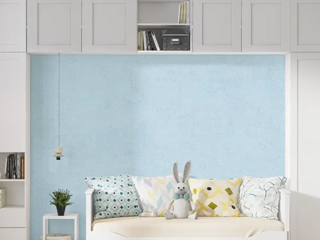 کاغذ دیواری کودک طرح ساده | آبی کد 12002