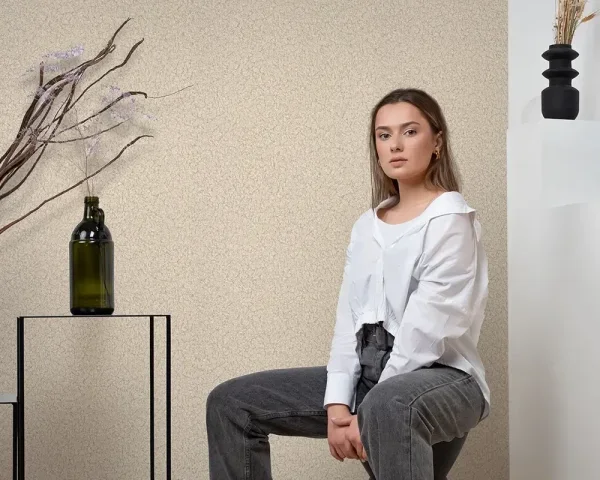 کاغذ دیواری طرح بافت کرم کد ۱۱۰۱۷