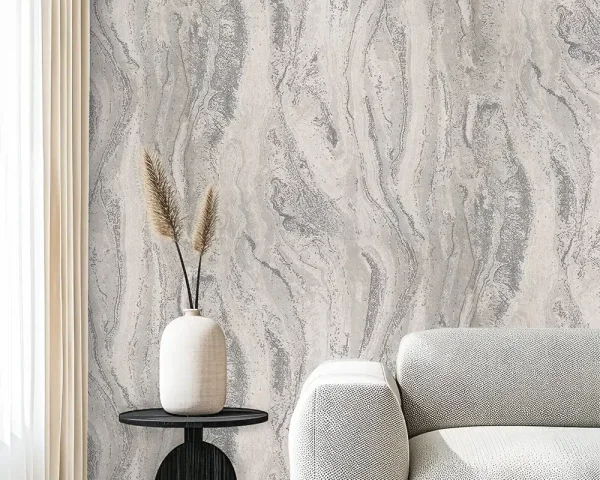 کاغذ دیواری طرح انتزاعی نقره‌ای کد ۱۱۰۲۴