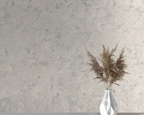 کاغذ دیواری طرح پتینه نقره‌ای کد ۱۱۰۴۷