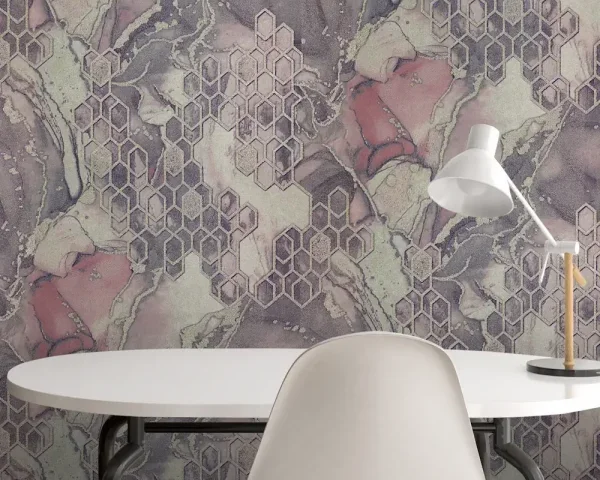 کاغذ دیواری طرح هندسی بنفش کد ۱۱۰۹۶