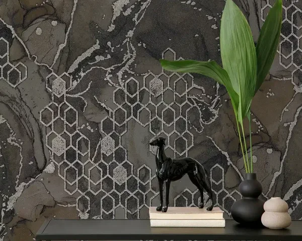 کاغذ دیواری طرح هندسی قهوه‌ای کد ۱۱۱۰۶