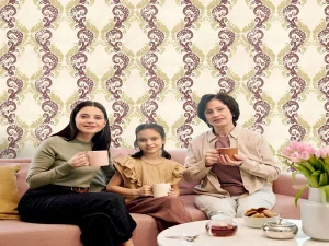 کاغذ دیواری هیدروژن طرح داماسک قواره‌ای کد ۵۰۶۰