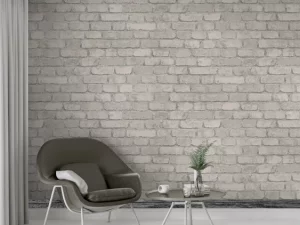 کاغذ دیواری طرح آجر نقره‌ای کد ۱۱۱۱۸