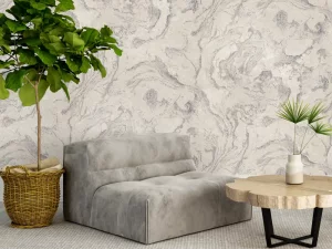 کاغذ دیواری طرح انتزاعی نقره‌ای کد ۱۱۰۵۸