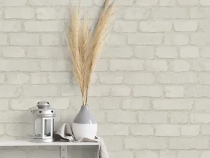 کاغذ دیواری طرح آجر کرم کد ۱۱۱۱۲