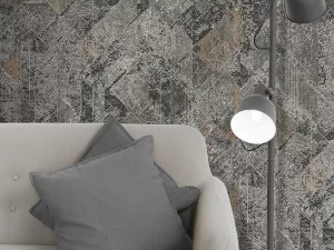 کاغذ دیواری طرح هندسی / پتینه خاکستری کد ۱۱۰۳۸