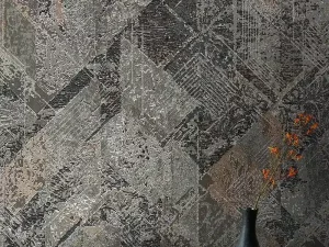کاغذ دیواری طرح هندسی / پتینه خاکستری کد ۱۱۰۳۸