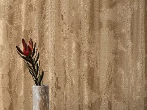کاغذ دیواری طرح راه راه قهوه‌ای / طلایی کد ۱۱۰۶۱