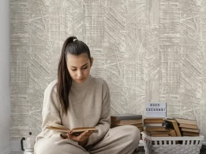 کاغذ دیواری طرح هندسی کرم کد ۱۱۰۶۴|TITANIUM