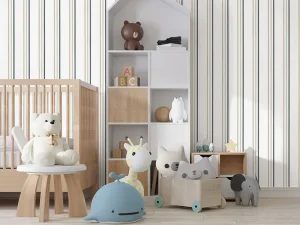 کاغذ دیواری کودک طرح راه‌راه | سبز کد pampoo album  12120