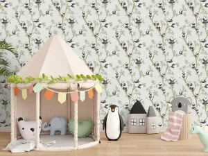 کاغذ دیواری کودک طرح پاندای درختی | سبز کد 12117  PAMPOO ALBUM