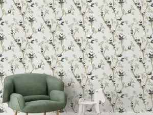 کاغذ دیواری کودک طرح پاندای درختی | سبز کد 12117  PAMPOO ALBUM