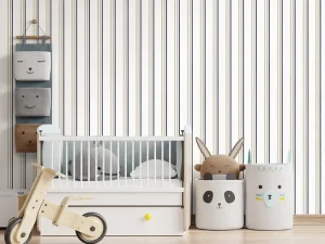 کاغذ دیواری کودک طرح راه‌راه | سفید کد 12112