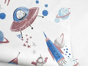 کاغذ دیواری کودک طرح کهکشان و فضانورد | چند رنگ کد 12103