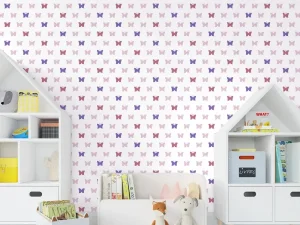 کاغذ دیواری کودک طرح پروانه‌ای | چند رنگ کد 12100