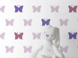 کاغذ دیواری کودک طرح پروانه‌ای | چند رنگ کد 12100