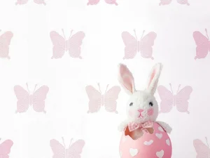 کاغذ دیواری کودک طرح پروانه‌ای | صورتی کد 12097