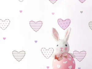 کاغذ دیواری کودک طرح قلب‌های رنگی کد 12095