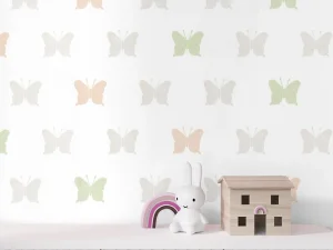 کاغذ دیواری کودک طرح پروانه‌ای رنگی کد 12094