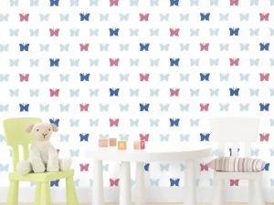 کاغذ دیواری کودک طرح پروانه‌ای رنگی کد 12091