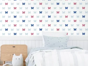 کاغذ دیواری کودک طرح پروانه‌ای رنگی کد 12091