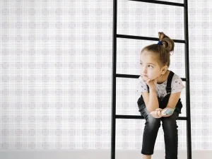 کاغذ دیواری کودک طرح چهارخونه | بنفش / یاسی کد 12083