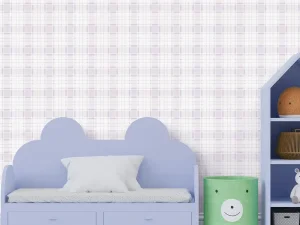 کاغذ دیواری کودک طرح چهارخونه | بنفش / یاسی کد 12083