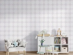 کاغذ دیواری کودک طرح چهارخونه | بنفش / یاسی کد 12083