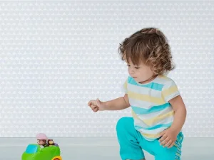 کاغذ دیواری کودک طرح قلب | آبی / سفید کد 12080