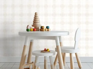 کاغذ دیواری کودک طرح چهارخونه | کرم کد 12075