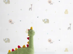 کاغذ دیواری کودک طرح دنیای حیوانات | سفید کد 12067