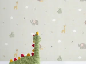 کاغذ دیواری کودک طرح دنیای حیوانات | سبز کد 12065