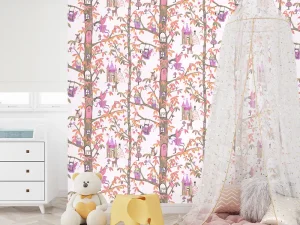 کاغذ دیواری کودک طرح جنگل پریان | چند رنگ کد 12059