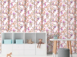 کاغذ دیواری کودک طرح جنگل پریان | چند رنگ کد 12059