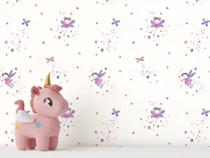 کاغذ دیواری کودک طرح فرشته‌های آسمانی | چند رنگ کد 12058