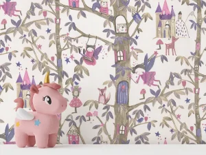 کاغذ دیواری کودک طرح جنگل پریان | چند رنگ کد 12056